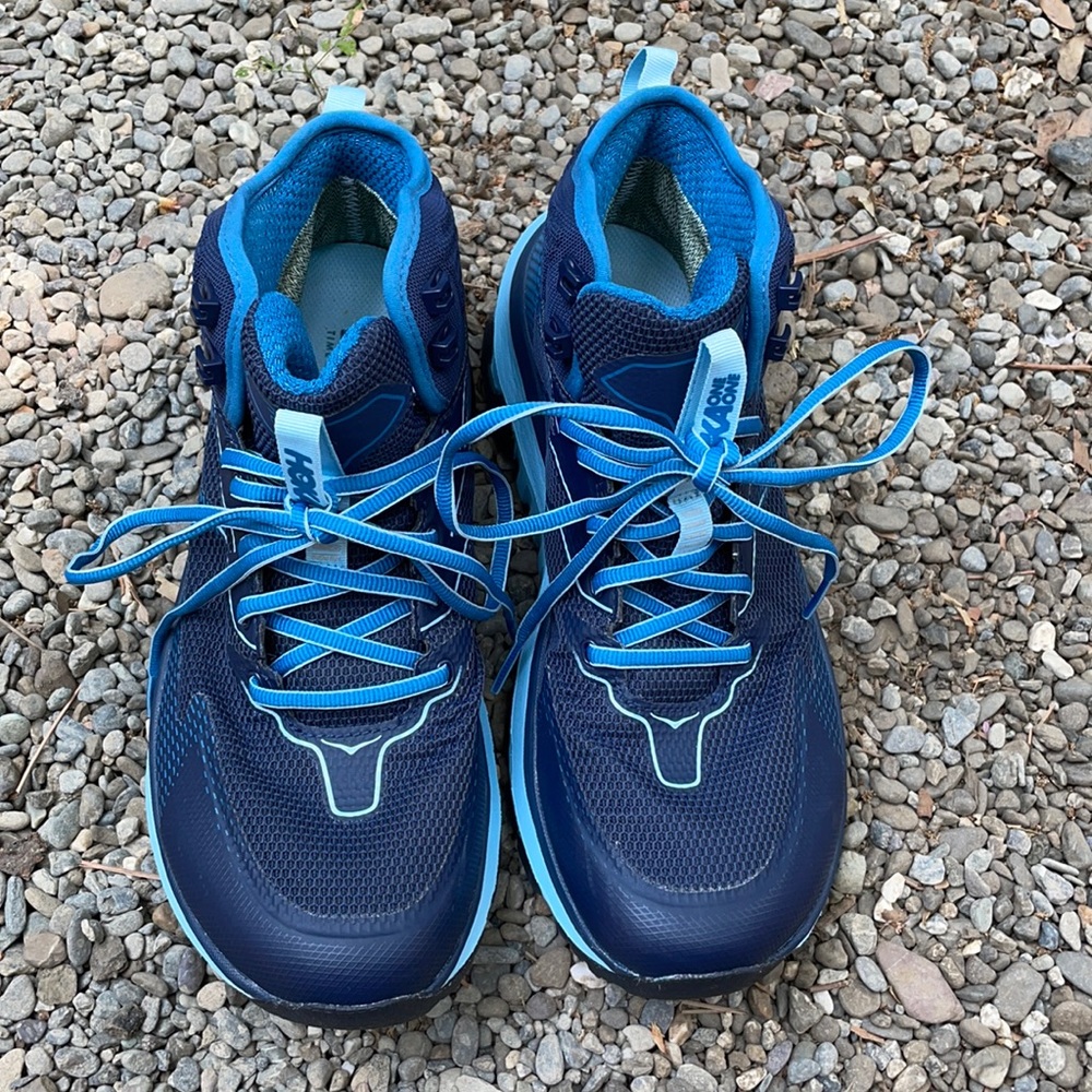 Hoka One One high top trail runners hiking